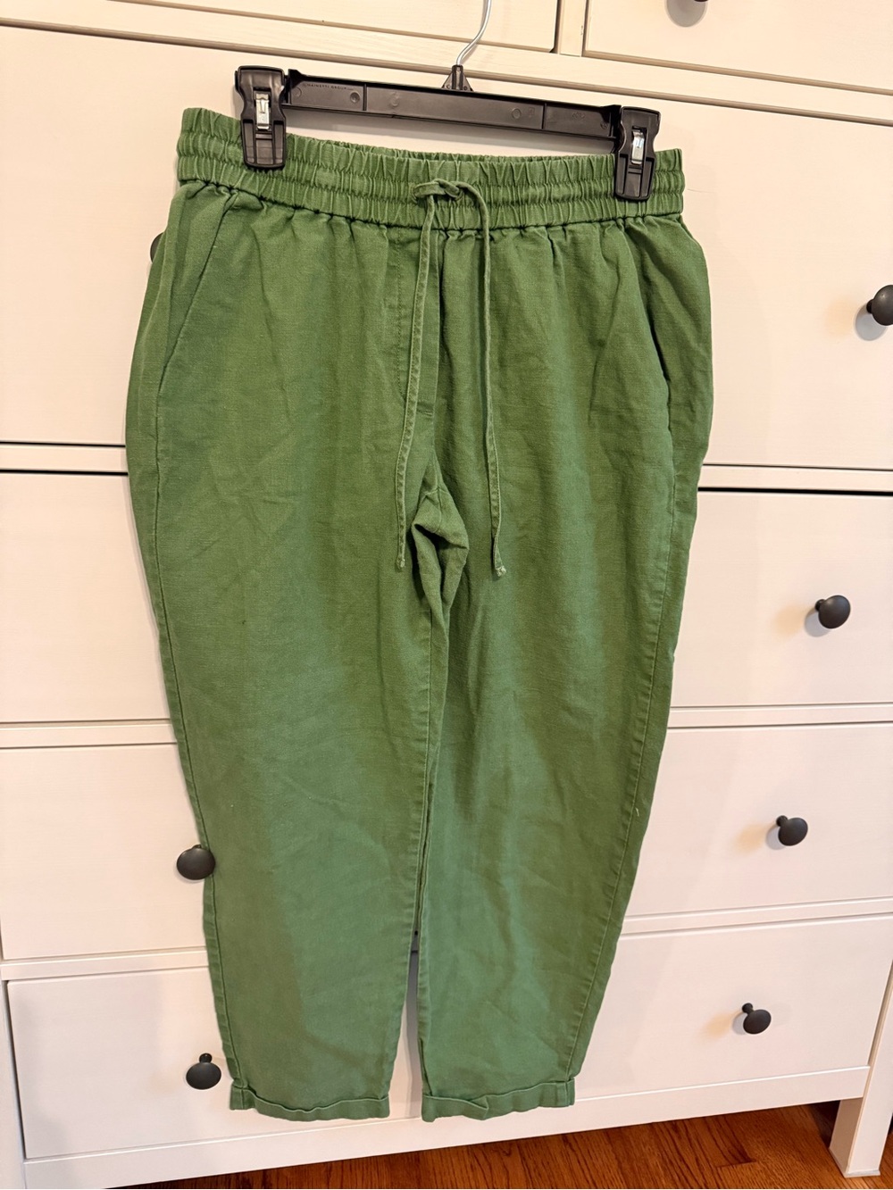 J. Crew Olive Green Drawstring Jogger Linen/Cotton Blend Pants